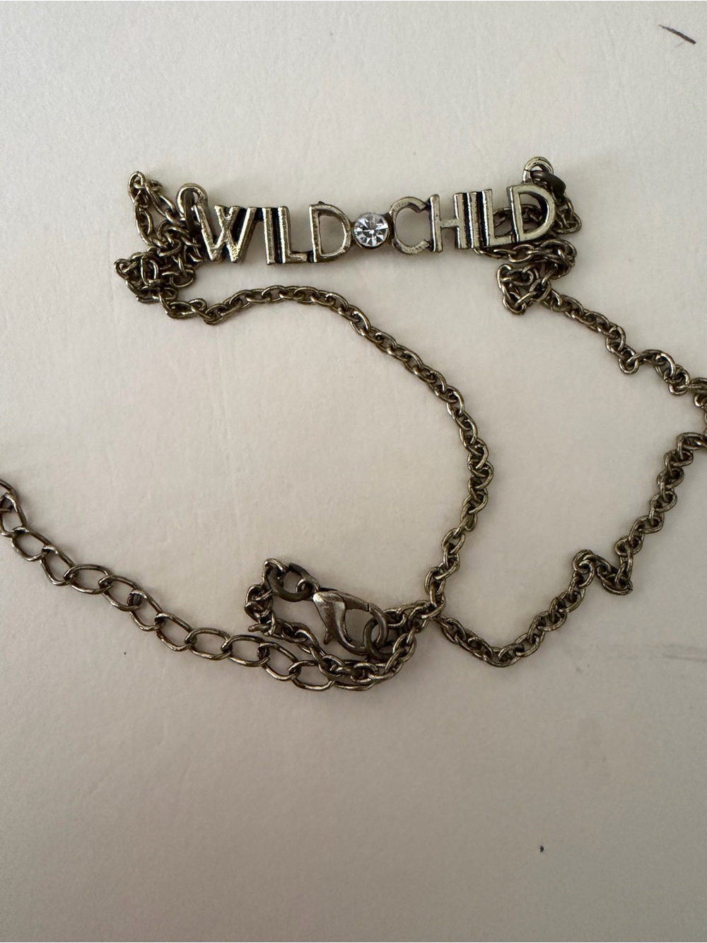 'Wild Child' Pendant Necklace in Antique Silver Tone - Kids Jewelry
